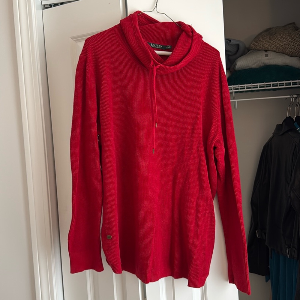Lauren Ralph Lauren Red Cowl Neck Sweater